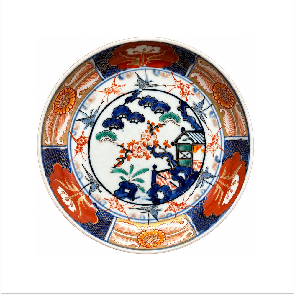 Antique Japanese Imari Arita Porcelain Bowl Meiji Taisho Era Hand Painted 6"